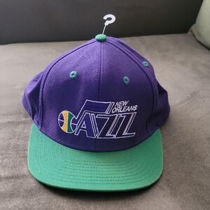 adidas New Orleans Jazz Purple and Green Snapback Hat